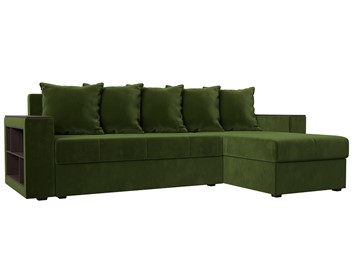 Угловой диван с оттоманкой Дубай Лайт, Зеленый (микровельвет) в Ярославле
