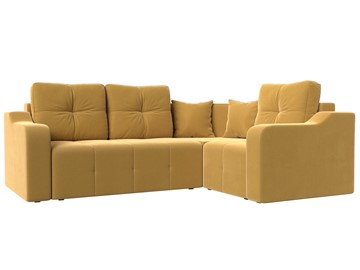 Угловой диван для гостиной Кембридж, Желтый (микровельвет) в Ярославле