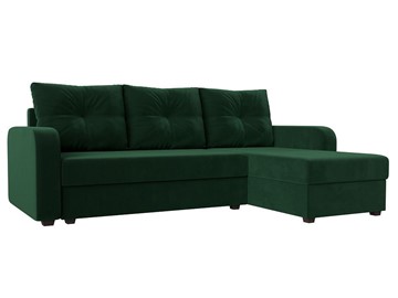 Угловой диван с оттоманкой Ливерпуль Лайт, Зеленый (Велюр) в Ярославле