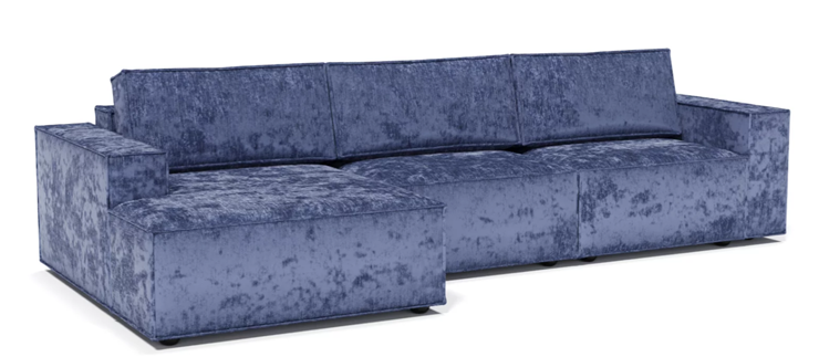 Угловой диван с оттоманкой Лофт 357х159х93 (Ремни/Еврокнижка) в Ярославле - изображение 1