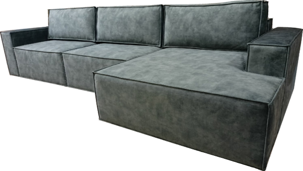 Угловой диван с оттоманкой Лофт 357х159х93 (Ремни/Еврокнижка) в Ярославле - изображение 4