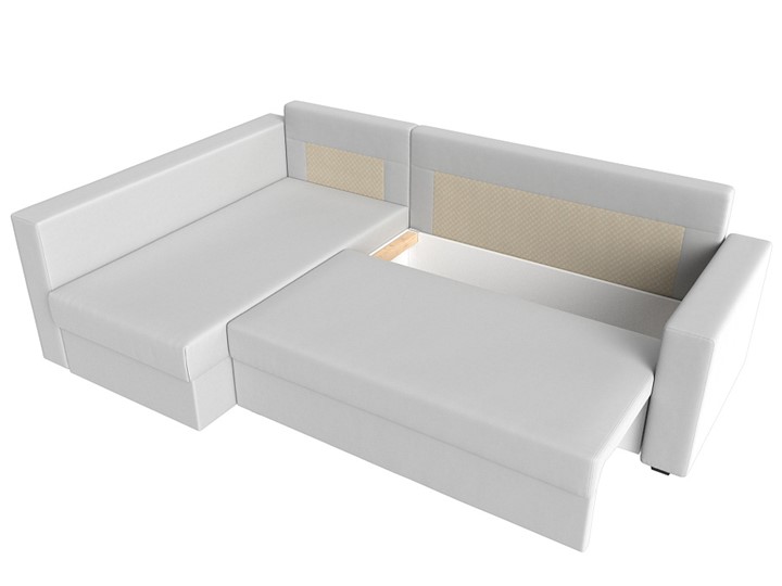 Угловой раскладной диван Мансберг, Белый (Экокожа) в Ярославле - изображение 1