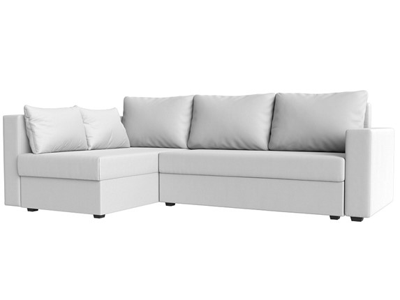 Угловой раскладной диван Мансберг, Белый (Экокожа) в Ярославле - изображение