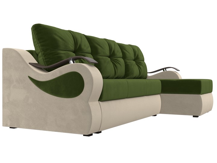 Угловой диван Меркурий, Зеленый/бежевый (вельвет) в Ярославле - изображение 2