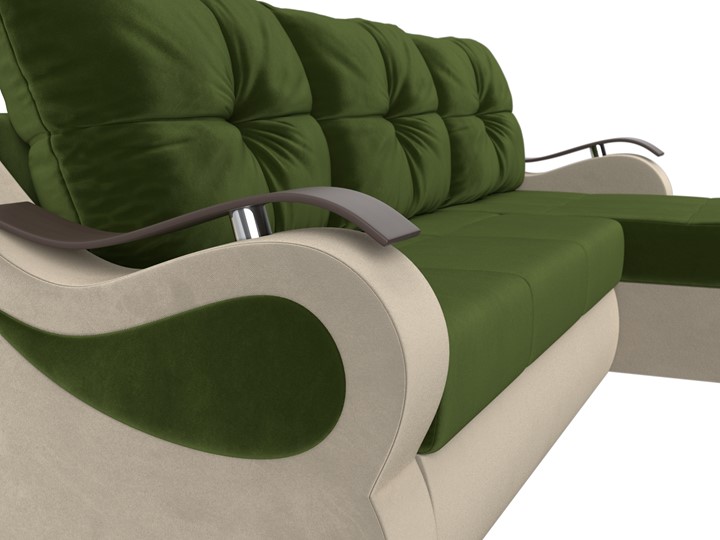 Угловой диван Меркурий, Зеленый/бежевый (вельвет) в Ярославле - изображение 3