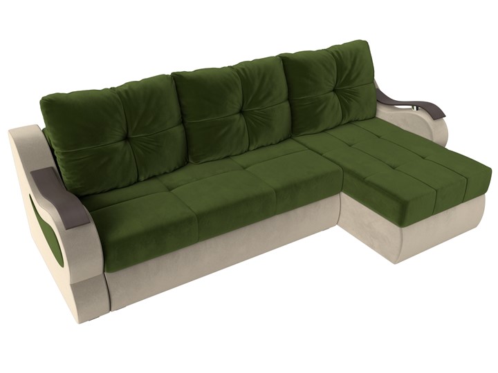Угловой диван Меркурий, Зеленый/бежевый (вельвет) в Ярославле - изображение 4