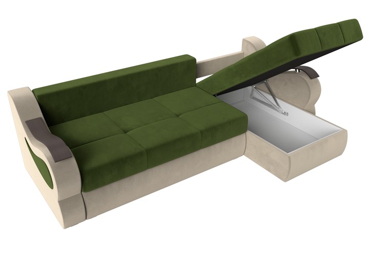 Угловой диван Меркурий, Зеленый/бежевый (вельвет) в Ярославле - изображение 6