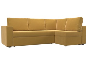Угловой диван для гостиной Оливер, Желтый (микровельвет) в Ярославле
