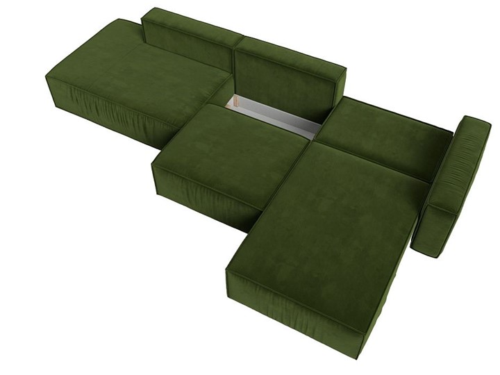 Угловой раскладной диван Прага Модерн лонг, Зеленый (микровельвет) в Ярославле - изображение 1