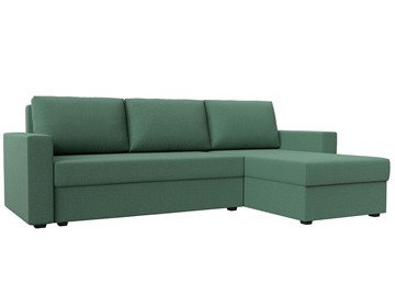 Угловой диван с оттоманкой Траумберг Лайт, Амур зеленый (Рогожка) в Ярославле