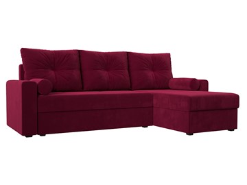 Угловой диван с оттоманкой Верона Лайт, Бордовый (микровельвет) в Ярославле