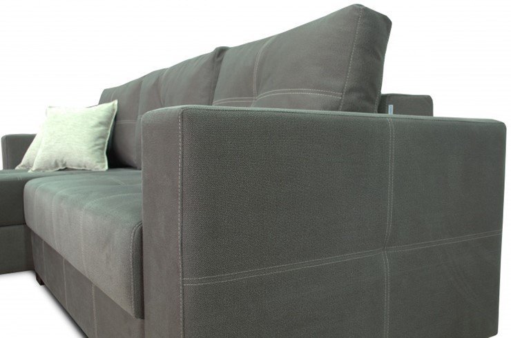 Угловой диван Fashion soft 210 (Uno grey + Brix latte) в Ярославле - изображение 5