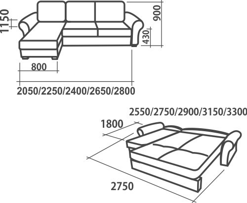 Угловой диван Аккордеон-1, 290 (круглые подлокотники) с коробом в Ярославле - изображение 2