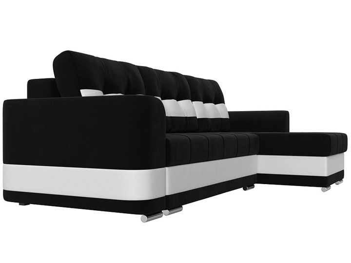 Угловой диван Честер, Черный/белый (вельвет/экокожа) в Ярославле - изображение 2