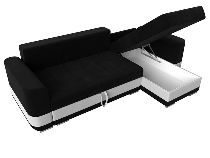 Угловой диван Честер, Черный/белый (вельвет/экокожа) в Ярославле - изображение 5