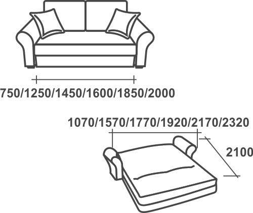 Прямой диван Аккордеон-1, 180 (прямые подлокотники) в Ярославле - изображение 2