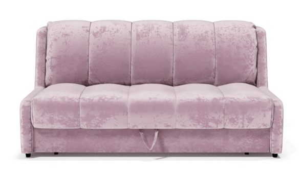 Прямой диван Аккордеон-Кровать 1,55 с каретной утяжкой, полоска (НПБ) в Ярославле - изображение