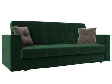 Прямой диван Лига-016, Зеленый\Коричневый (велюр) в Ярославле