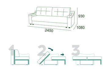 Прямой диван Мальта 3 Тик-так БД в Ярославле - изображение 6