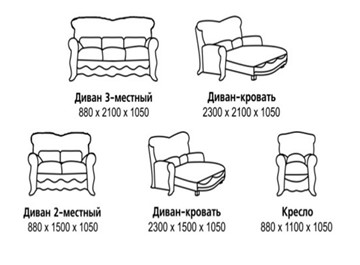 Прямой диван Барокко, ДБ3 в Рыбинске - предосмотр 7