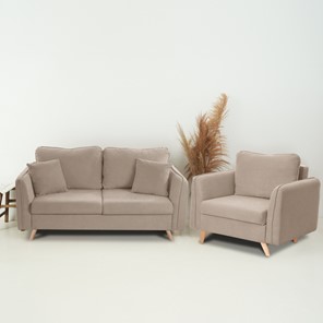 Комплект мебели Бертон бежевый диван+ кресло в Ярославле - предосмотр 1