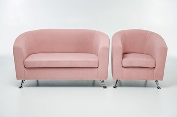 Комплект мебели Брамс  цвет розовый диван 2Д + кресло в Ярославле