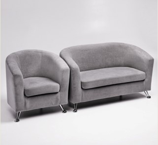 Комплект мебели Брамс  цвет серый диван 2Д + кресло в Ярославле - предосмотр