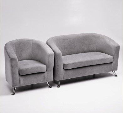 Комплект мебели Брамс  цвет серый диван 2Д + кресло в Ярославле - изображение