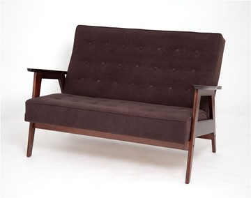 Прямой диван Ретро, двухместный (темный тон / RS32 - коричневый) в Ярославле - предосмотр
