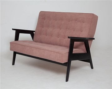 Прямой диван Ретро, двухместный (венге / RS 12 - розовый) в Рыбинске