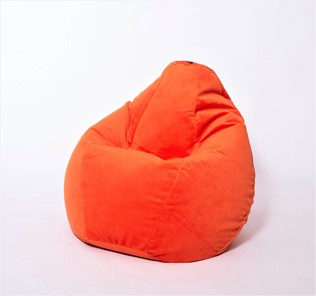 Кресло-мешок Груша большое, велюр однотон, оранжевое в Рыбинске