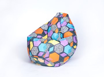 Кресло-мешок Груша среднее, велюр принт, геометрия в Рыбинске