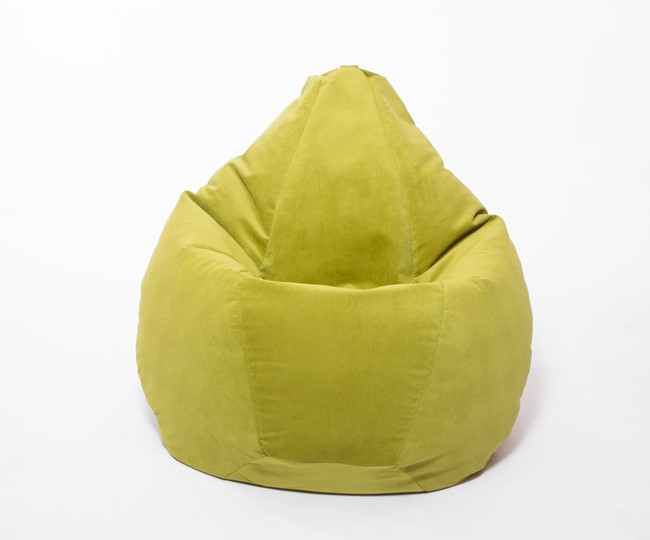 Кресло-мешок Груша малое, велюр однотон, травянное в Ярославле - изображение 1