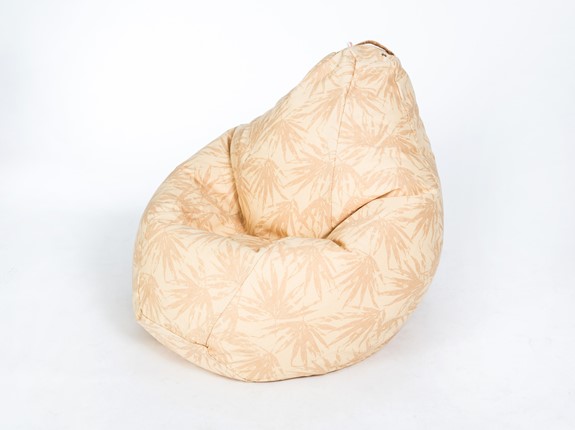 Кресло-мешок Груша малое, жаккард, бежевые листья в Ярославле - изображение