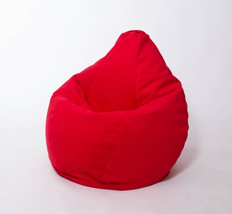 Кресло-мешок Груша большое, велюр однотон, красное в Рыбинске - изображение