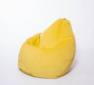 Кресло-мешок Груша большое, велюр однотон, лимонное в Ярославле - предосмотр