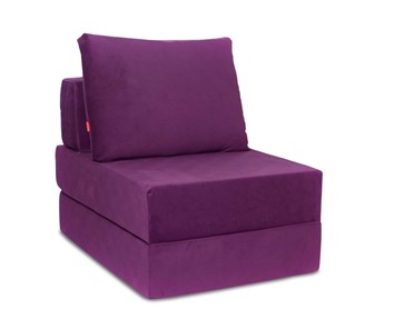 Бескаркасное кресло-кровать Окта, велюр фиолетовый в Ярославле - предосмотр
