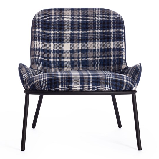 Кресло DUKEN (mod. 0179322) металл/ткань, 79х59х66 см, синий/синяя шотландка/черный в Ярославле - изображение 4