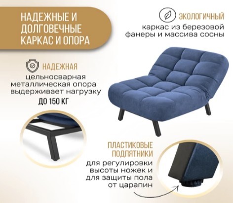Кресло на ножках Абри опора металл (синий) в Рыбинске - изображение 10
