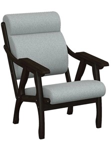 Кресло в гостиную  Вега 10 ткань серый, каркас венге в Ярославле - предосмотр
