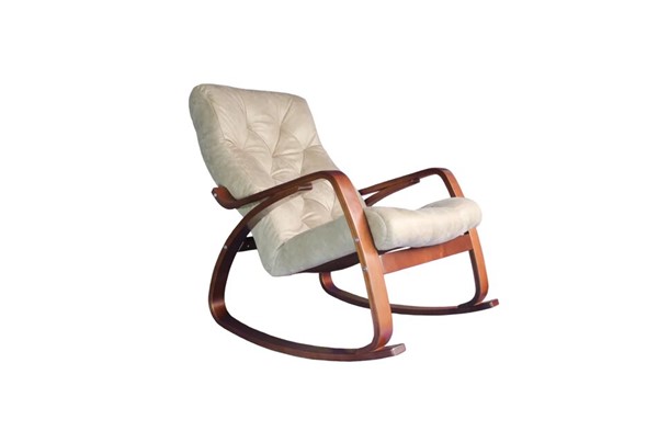 Кресло-качалка Гранд, замша крем в Ярославле - изображение