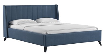 Кровать с механизмом Мелисса 160,арт. Тори 83 велюр (серо-синий) + кроватное дно в Ярославле