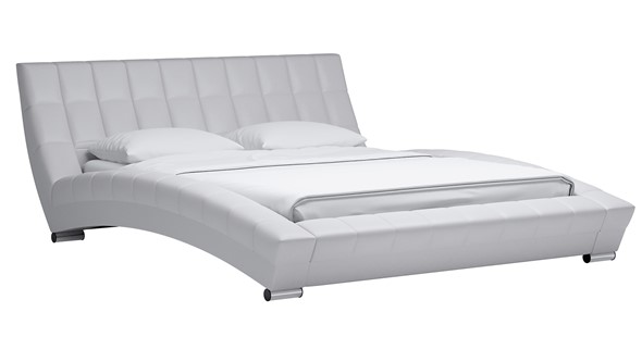 Кровать 2-х спальная Оливия 160 арт. Марика 483 к/з (белый) с основанием в Ярославле - изображение