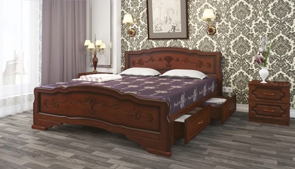 Кровать с выкатными ящиками Карина-6 (Орех) 120х200 в Ярославле - изображение