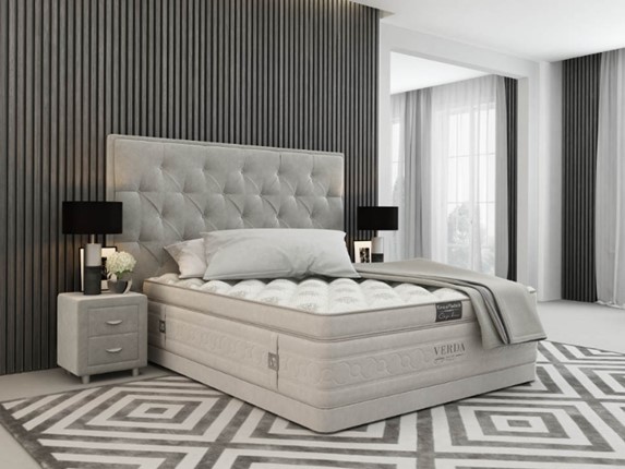 Кровать двуспальная Classic Compact/Basement 180х200, Флок (Велсофт Серый) в Ярославле - изображение