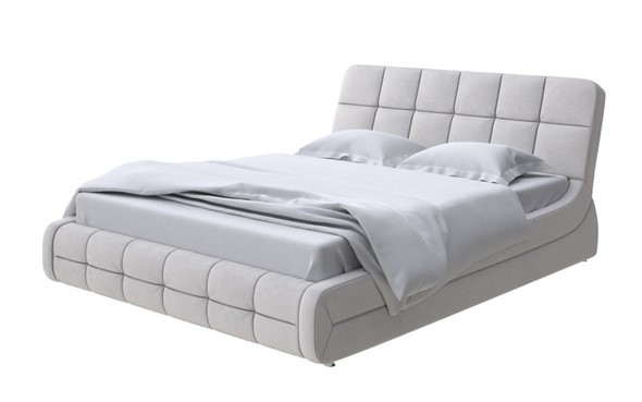 Кровать спальная Corso-6 200х200, Велюр (Ultra Серый камень) в Ярославле - изображение