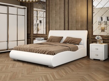 Кровать в спальню Corso-8 Lite 160х200, Экокожа (Белый) в Ярославле