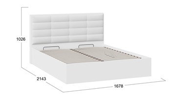 Кровать в спальню с подъемным механизмом Агата тип 1 (Белый) в Ярославле - предосмотр 3