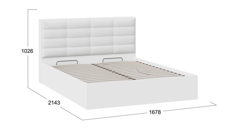 Кровать в спальню с подъемным механизмом Агата тип 1 (Белый) в Ярославле - изображение 3