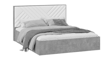 Кровать 2-спальная с подъемным механизмом Хилтон Тип 1 без заглушины (Ателье светлый/Белый) в Рыбинске
